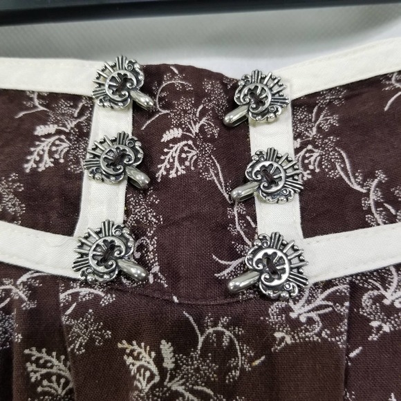 Vintage Alphorn Trachtenmode Von Adler Skirt Dirndl Brown Print Cotton 42 - Picture 3 of 12